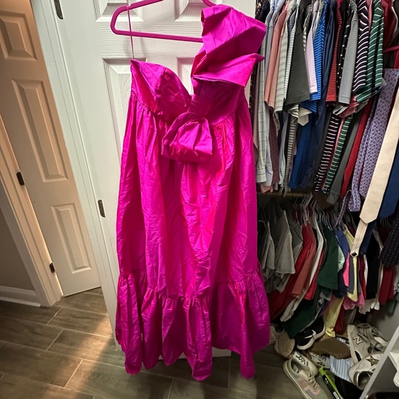 NWT Hot Pink Atsu Bow Maxi Dress 1X - Picture 3 of 3